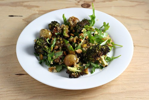 Roasted Broccoli, Grape, and Asparagus Quinoa Salad