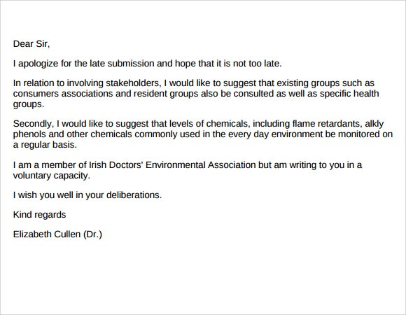 Sample Letter Of Apology For Being Late | The Document Template