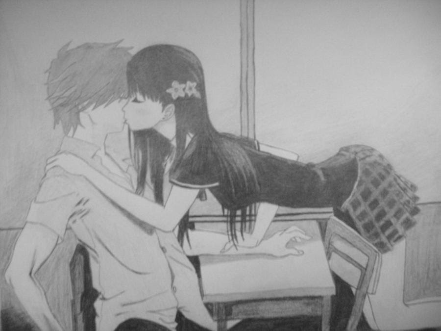 56trefedereas drawings of anime couples kissing