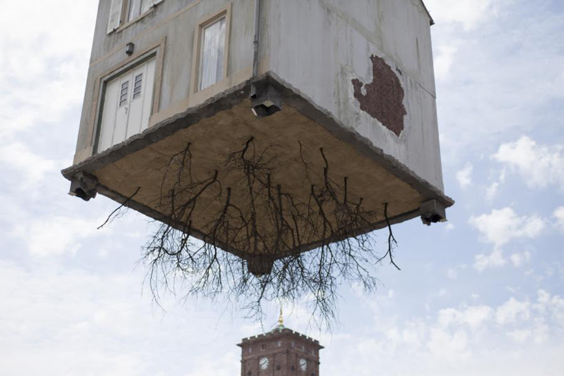 leandro erlich pulled by the roots karlsruhe designboom