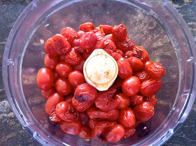 Roasted Grape Tomatoes in Food Processor
