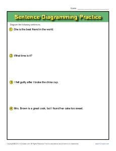 Diagramming Sentences Worksheet - Latest Bright