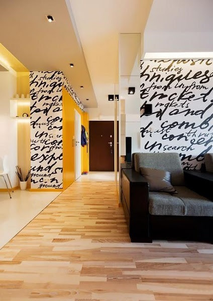 5-imprimeu scris caligrafic decor perete interior modern tendinte 2015