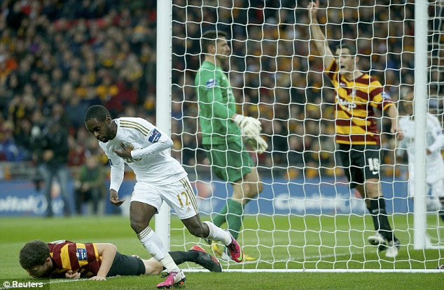 Opener: Dyer celebrates giving the Premier League side an early lead