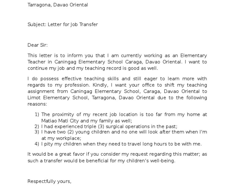 reclassification application letter for teacher 3 promotion