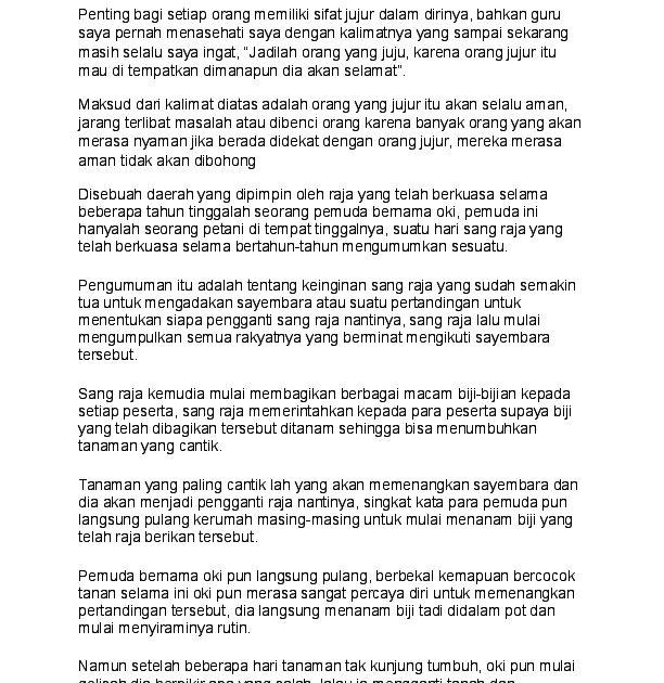 Pidato Singkat Tentang Kejujuran My Books