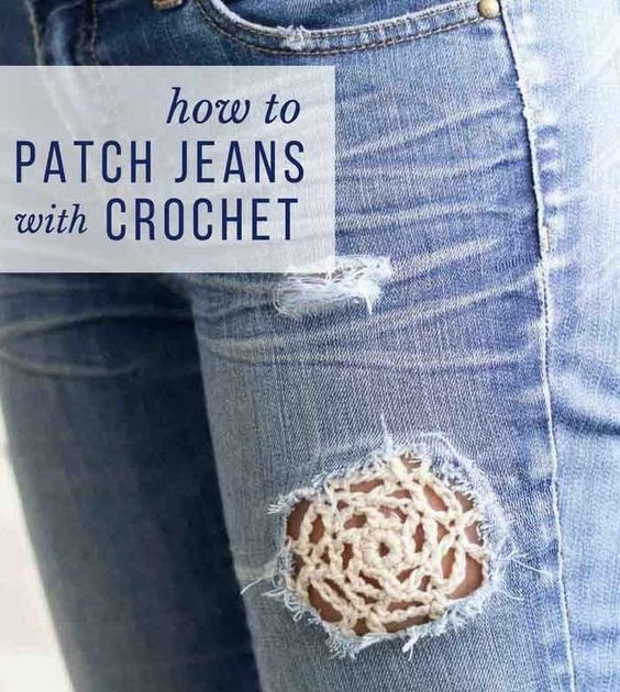 My Hobby Is Crochet: How to Patch Jeans with Crochet Lace