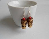 ROSES Woodburning earrings with Pure, Natural Cork - HandmadebyARGYRO ROSES Woodburning earrings with Pure, Natural Cork - HandmadebyARGYRO