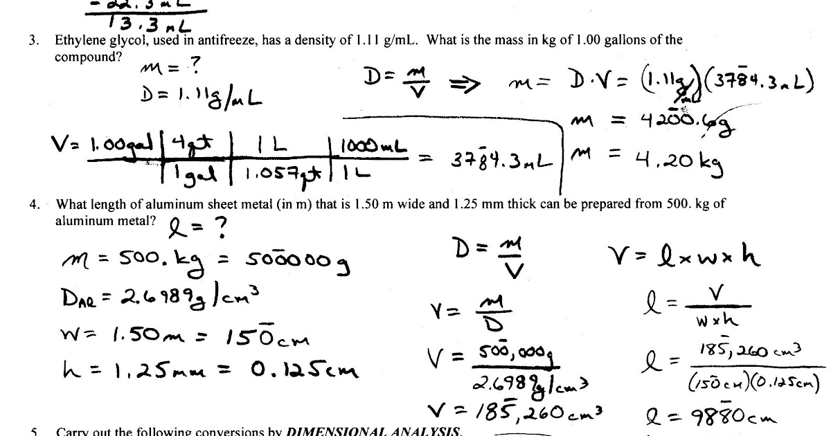 Dimensional Analysis Worksheet 1 Answers - Promotiontablecovers
