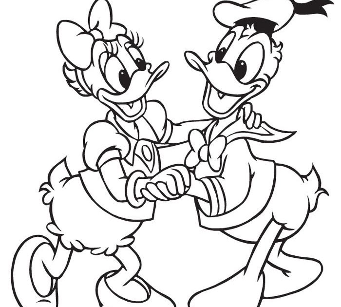 Donald Duck And Daisy For Kids Printable Free Coloring Pages - Freeda