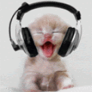 Gatito con auriculares