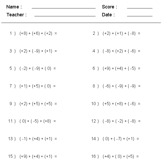 Adding And Subtracting Rational Numbers Worksheet 7th Grade Pdf - worksheet