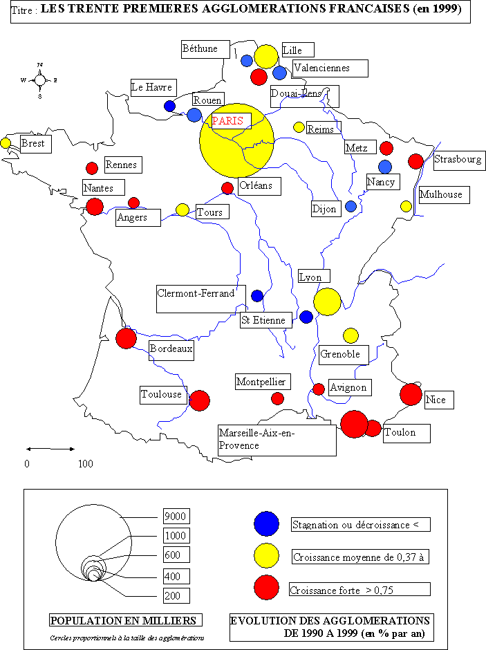 Les Villes Françaises Cm1 évaluation Carte De France Principales Villes Et Fleuves / Cartograf.fr : Carte