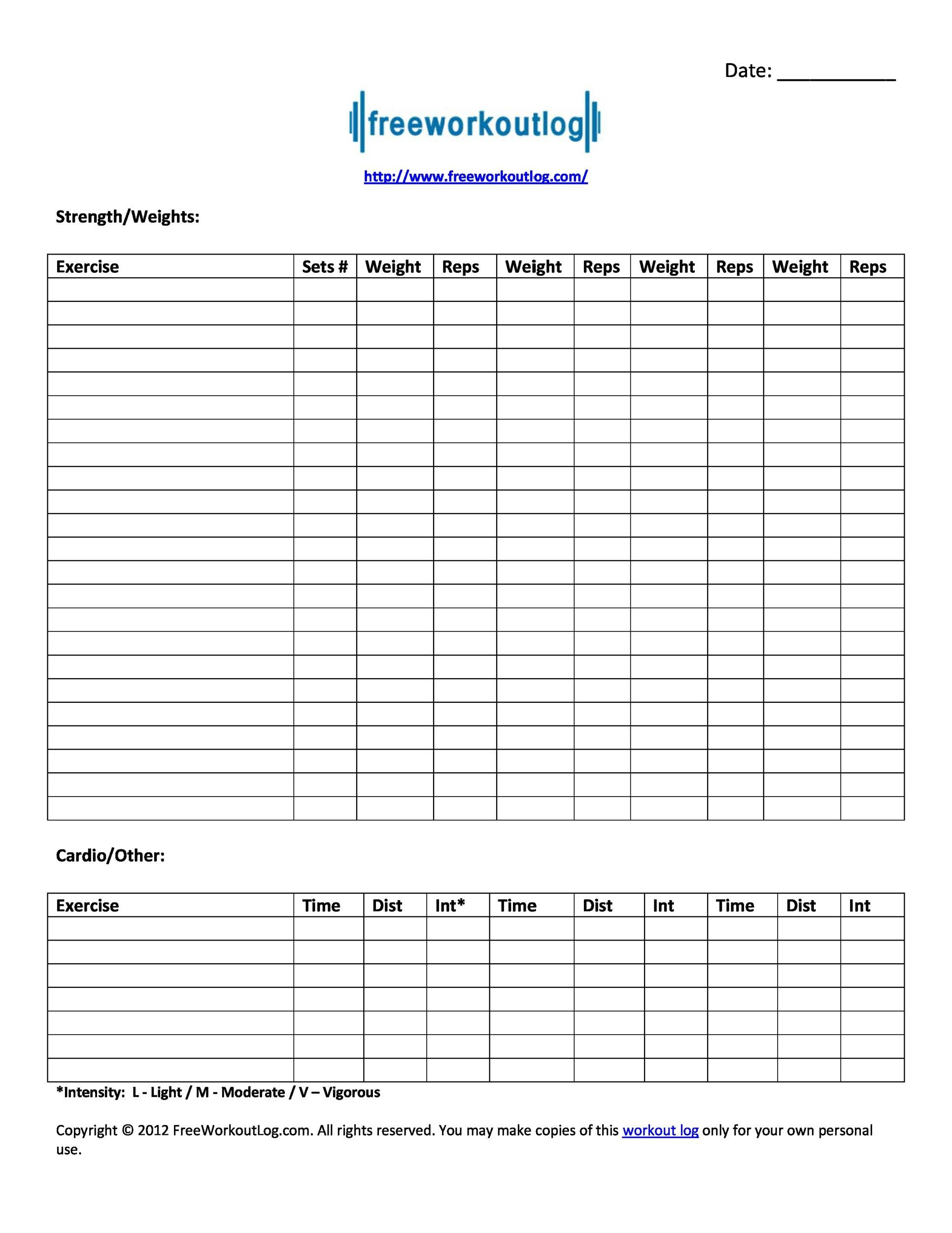 Blank Workout Plan Template - WorkoutWalls Regarding Blank Workout Schedule Template