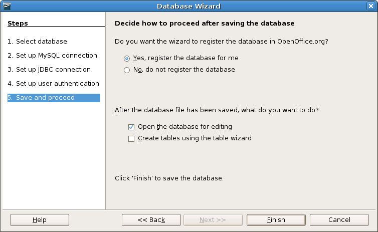 Oo-Database Wizard-save