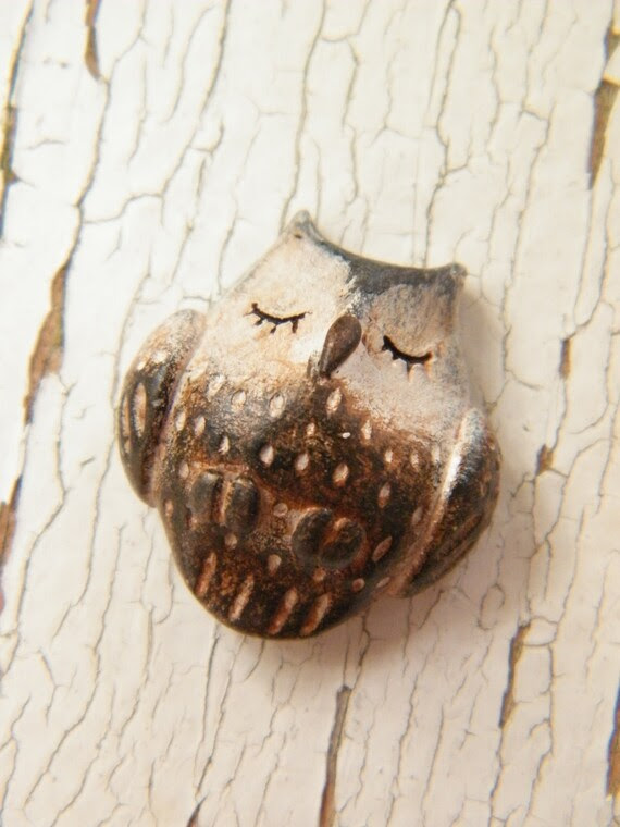 handmade owl bead by Rebekah Payne