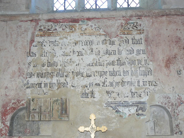 File:St John the Baptist Church, Inglesham, Wiltshire - wall painting - geograph.org.uk - 243514.jpg