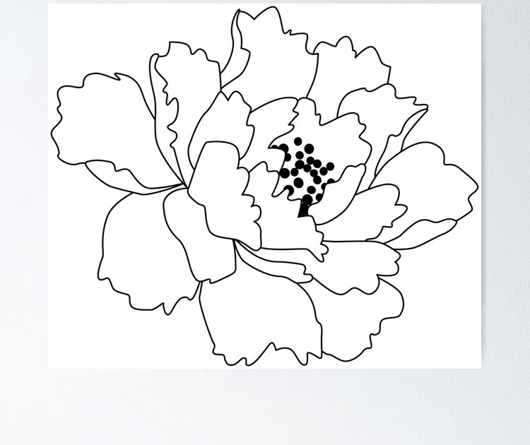 The Best 10 Line Drawing Japanese Peony Flower - Jaswise Peony Japanese Art