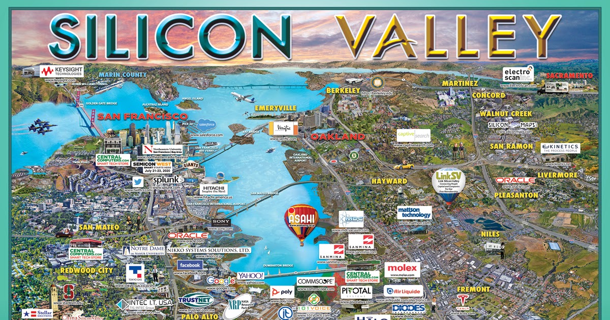 Map Of Companies In Silicon Valley