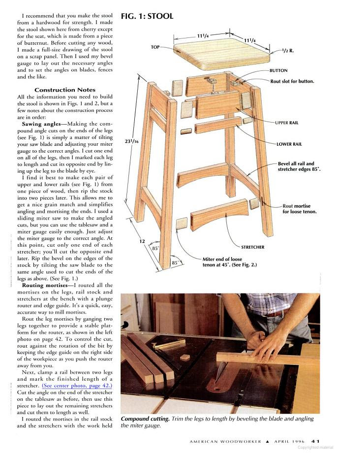 Free Bar Stool Woodworking Plans