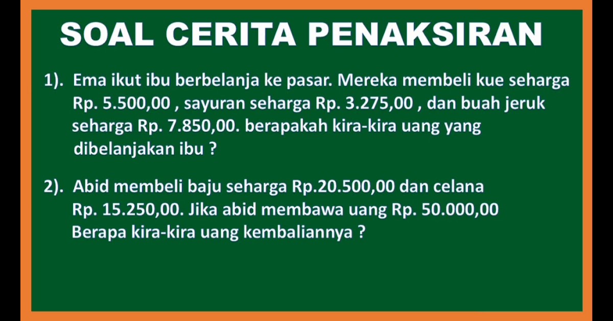 Soal Cerita Satuan Panjang Kelas 4 - Ruang Jawaban Soal