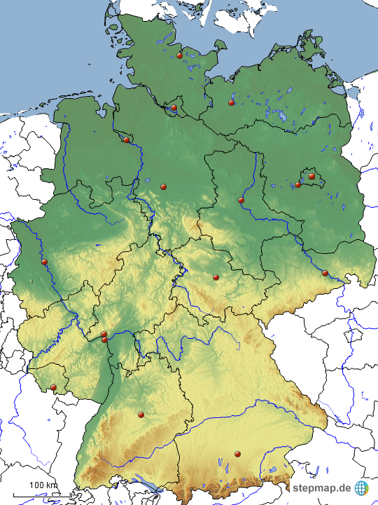 Deutschland Karte Physisch