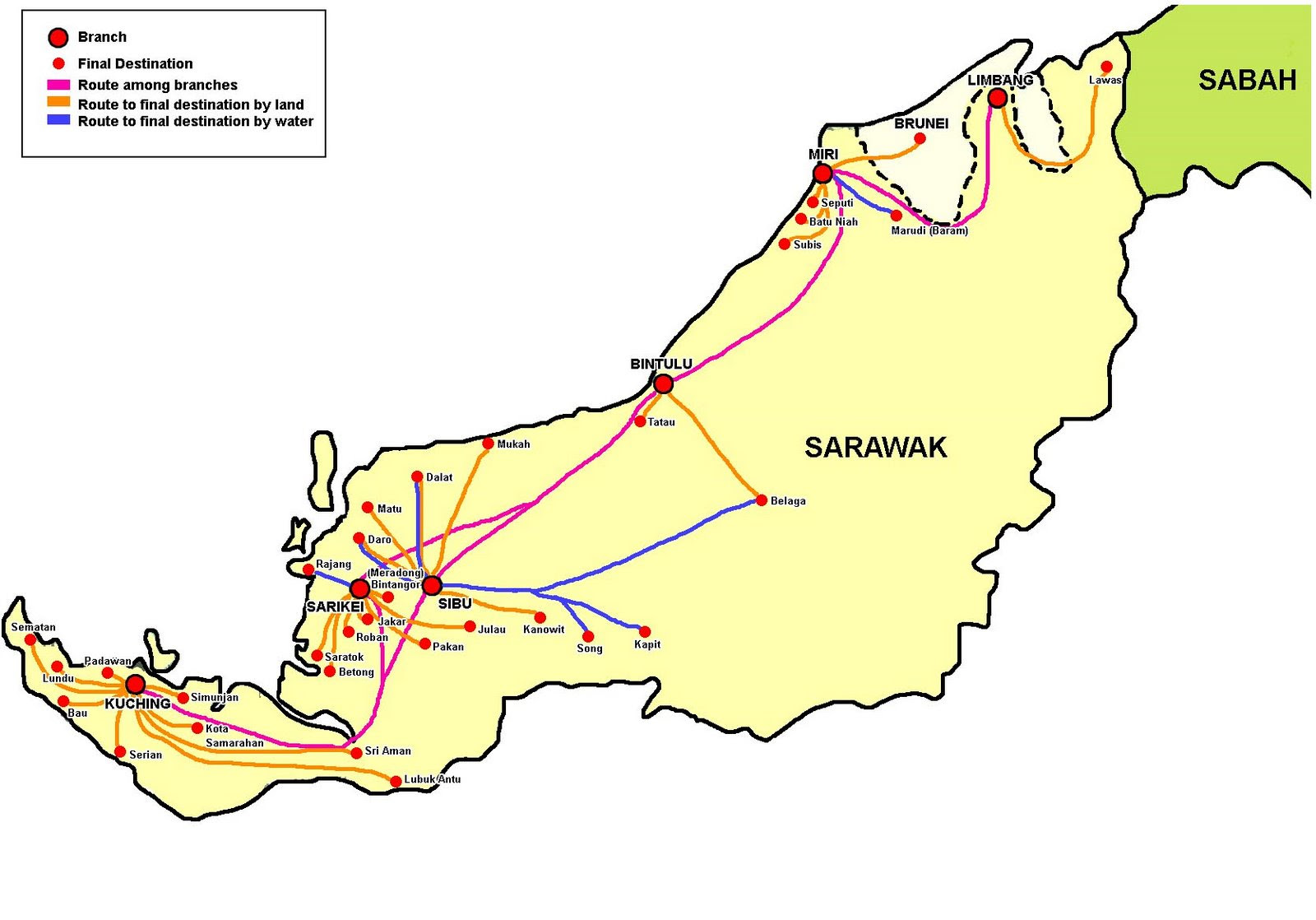 Sarawak Coastal Highway Map