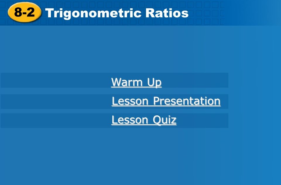 Lesson 2 Worksheet 2 Trigonometric Ratios Answers