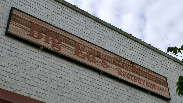Sign above Big Ed's in City Market, Raleigh. 