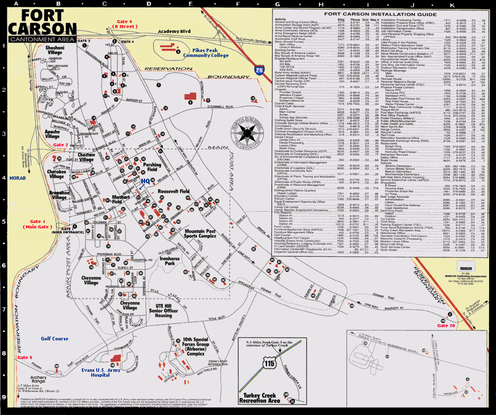 Fort Carson Map - AVIDADECOBO