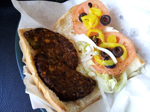 Vegan Malibu Greek sandwich at Subway