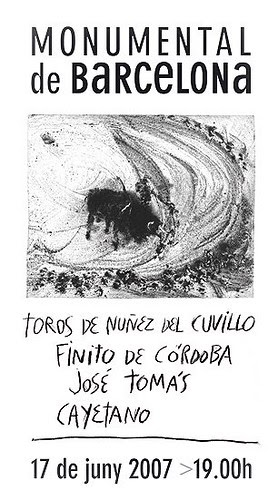 Cartel de la corrida del regreso de José Tomás (de Miquel Barceló)
