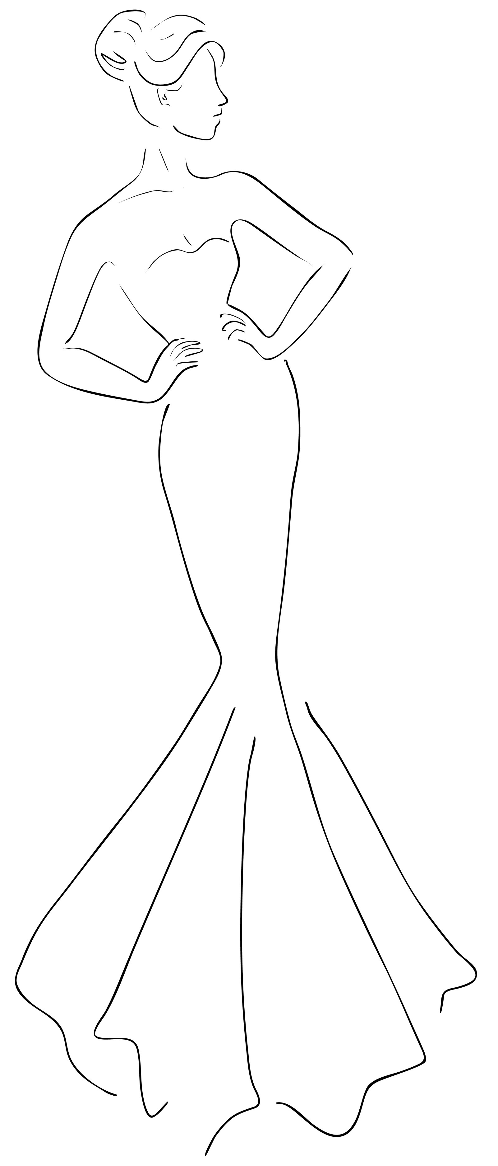 20 Beautiful Wedding Dress Outline