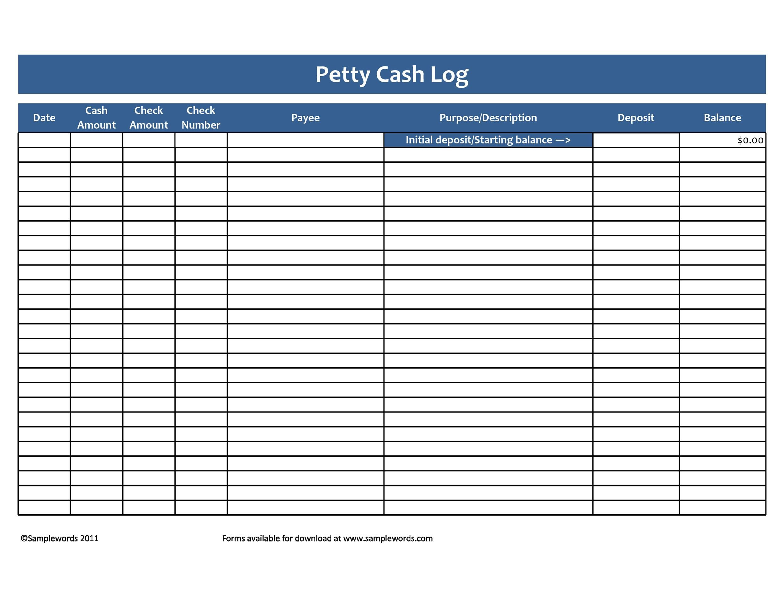 Cash Advance Form Sample Excel | HQ Template Documents
