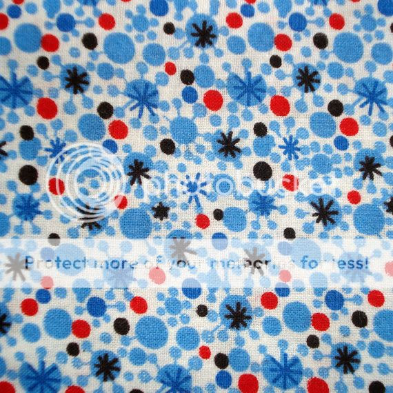 vintage blue atomic starburst fabric