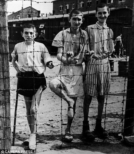These adult male Jews look like children due to their extreme emaciation. The Allies did not treat the Holocaust as a priority