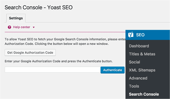 Connect to Google Search Console from Yoast SEO Connect to Google Search Console from Yoast SEO
