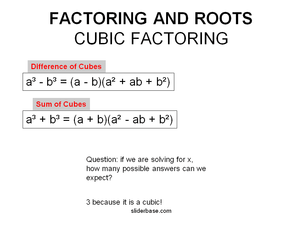 Howto: How To Factor Cubes Polynomials