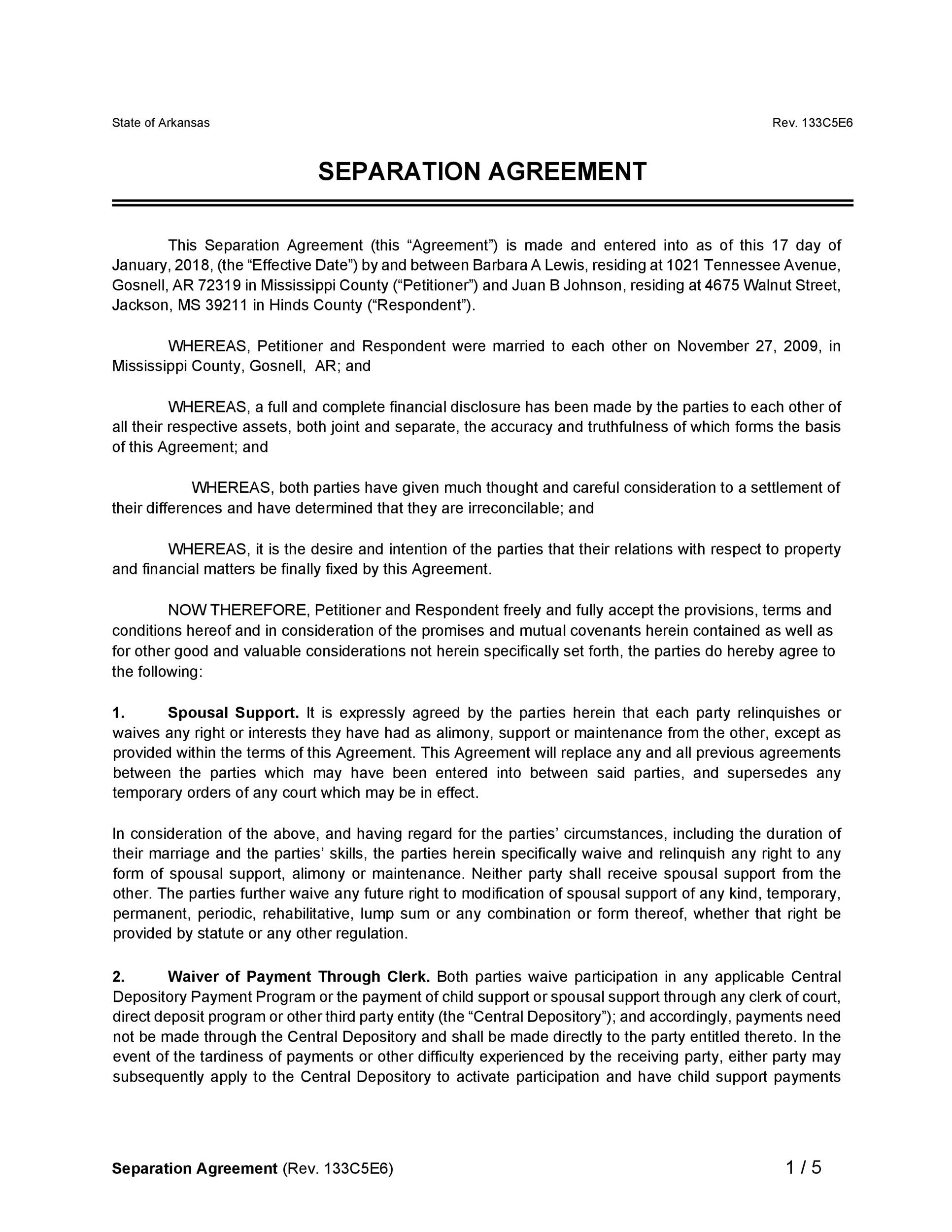 Mutual Separation Agreement Template South Africa PDF Template