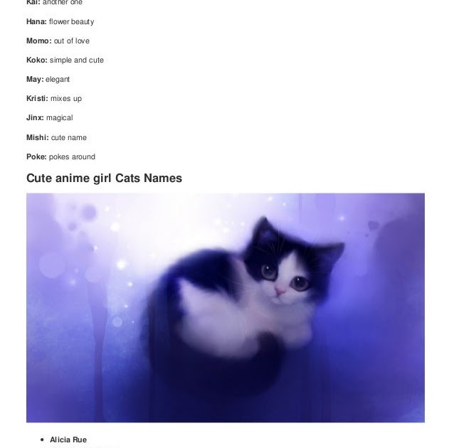 Girl Anime Names For Cats gambar ke 6