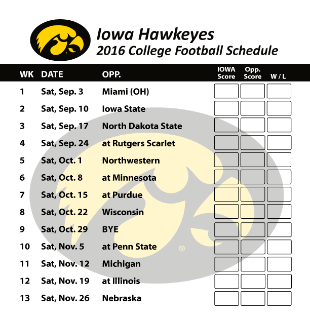 greens sports: 36+ Iowa Hawkeye Football Schedule 2020 Printable Background