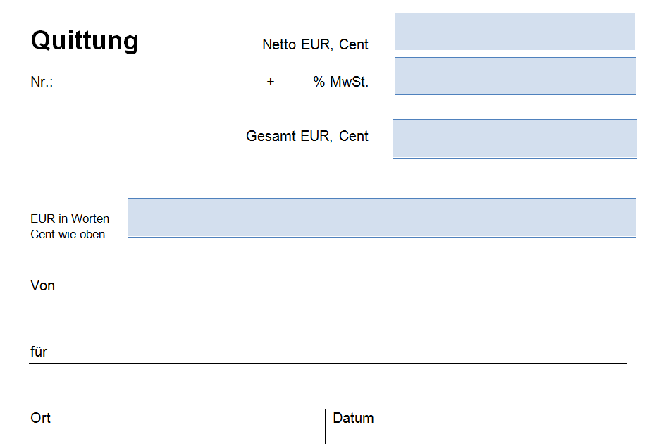 Quittungsblock Ausfüllen Muster
