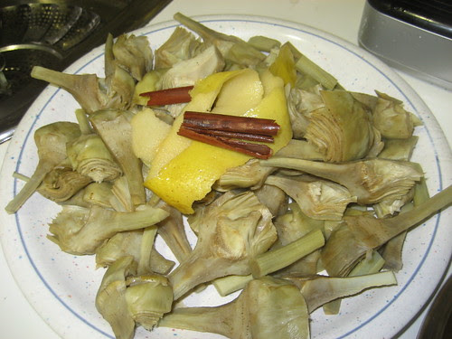 ALCACHOFAS AL VAPOR DE CANELA Y LIMON