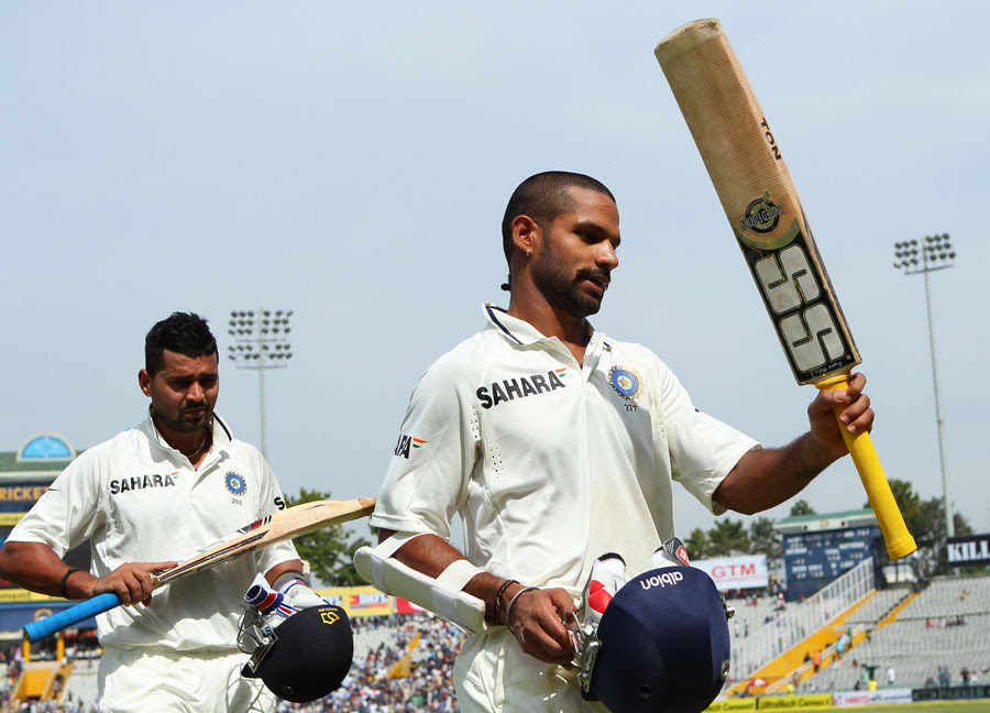 M Vijay and Shikhar Dhawan shared an unbroken opening stand of 283 runs