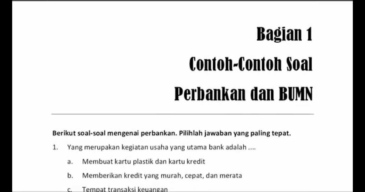 Trend Contoh Soal Bumn Values