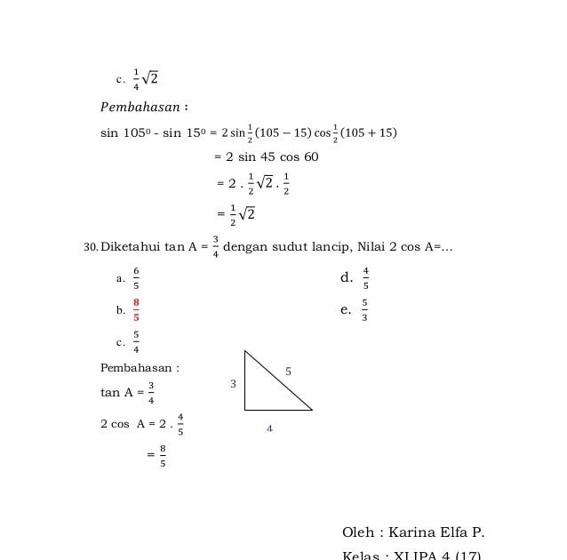 Contoh soal matematika sin cos tan