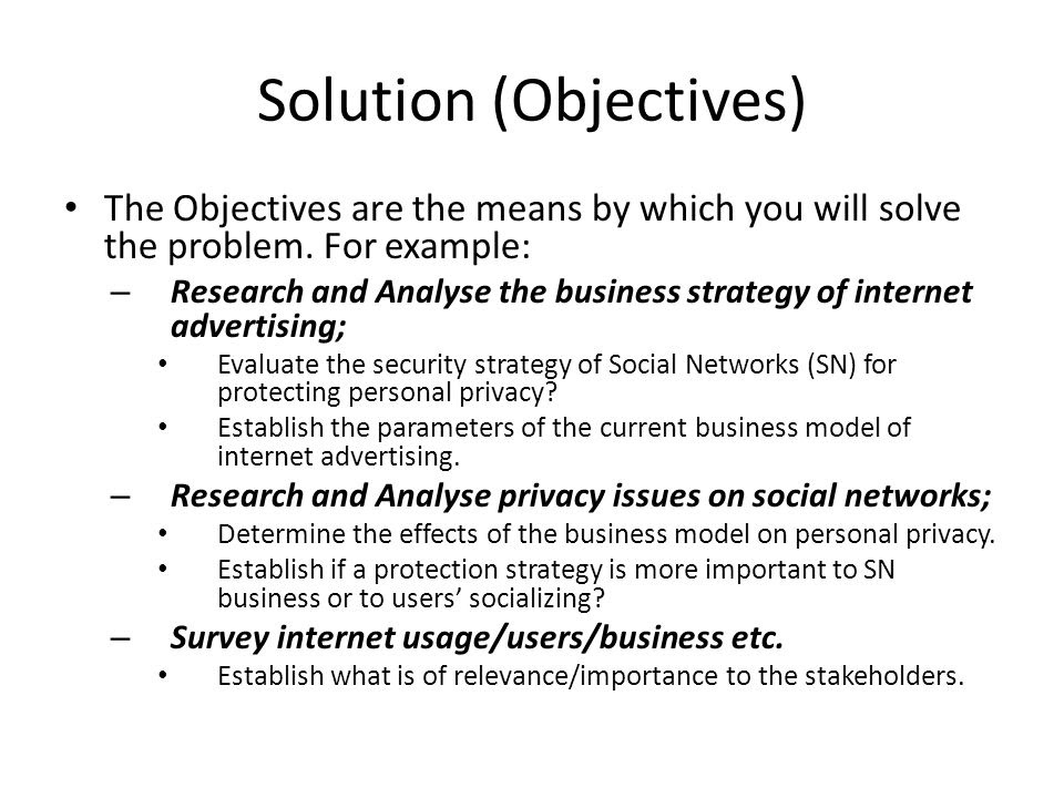 objectives of a thesis example