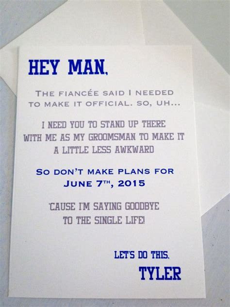 Groomsman Card Invite Will you be my Groomsman? Funny Groomsman Card Invite Will you be my Groomsman? Funny