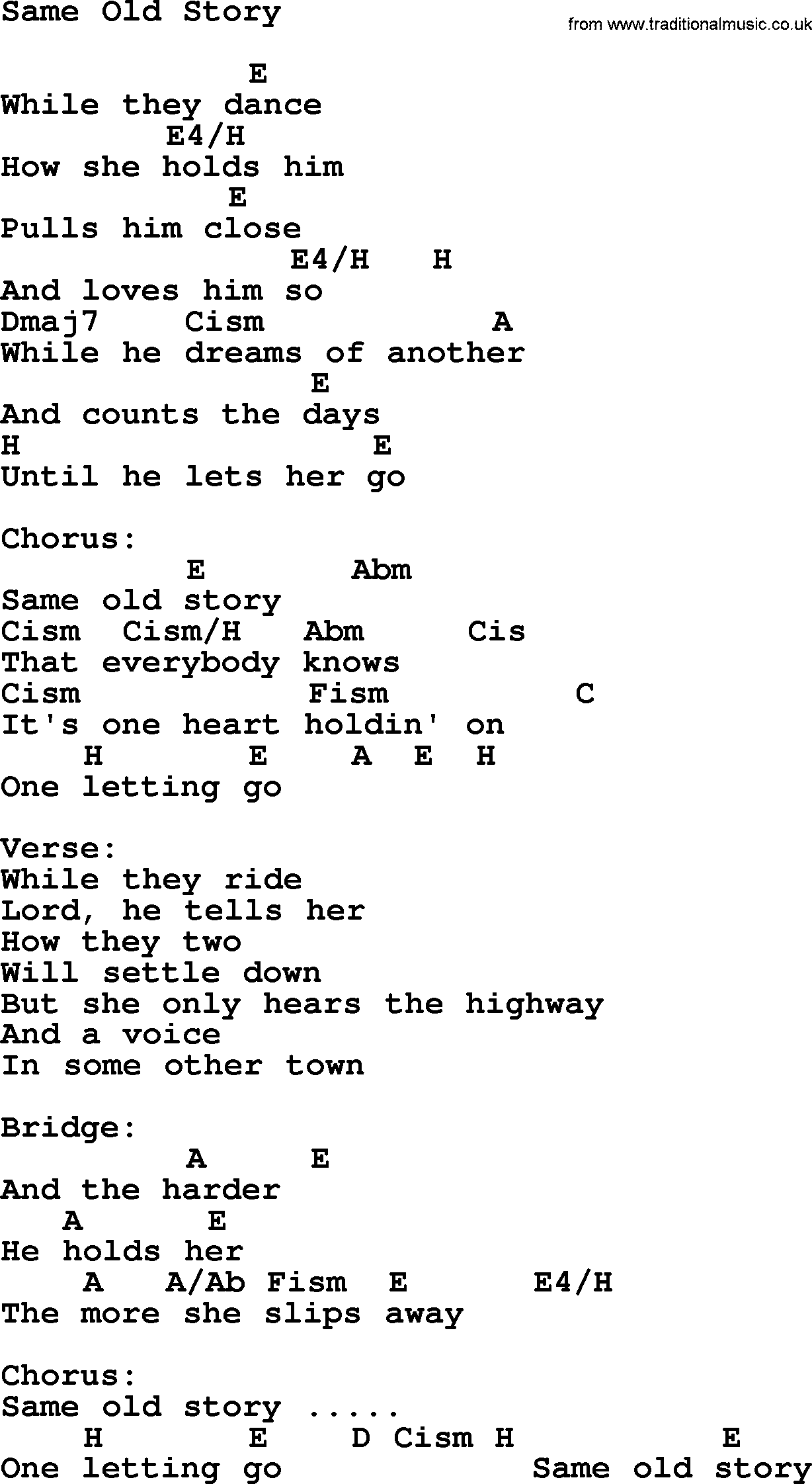 same story chords brooks garth lyrics songs pdf song sheet
