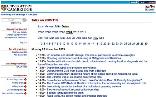 talks@cam http://talks.cam.ac.uk/dates/2009/11/2